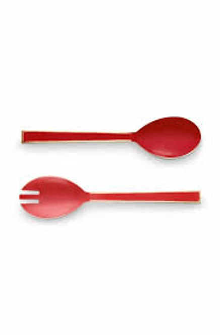Hovedbilde Set/2 Enamelled salen server Red 25cm